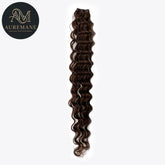 AUREMANE Genius Weft Curly Human Hair Extensions - Roasted Chestnut