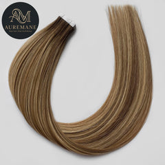 AUREMANE Tape In Human Hair Extensions - Celestial Grey