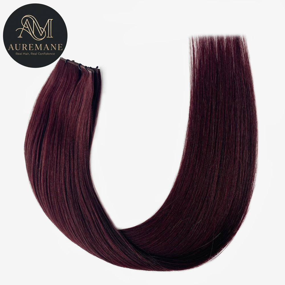 AUREMANE Genius Weft Human Hair Extensions - Bordeaux Wine
