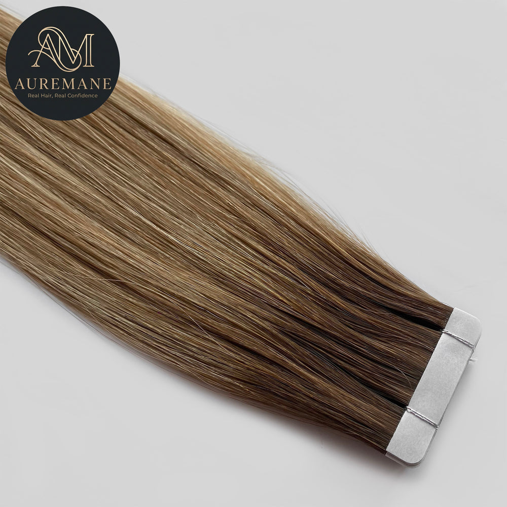 AUREMANE Tape In Human Hair Extensions - Celestial Grey
